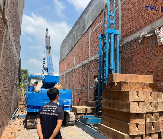 TVL CONSTRUCTION | TRIỂN KHAI KHỞI CÔNG & THI CÔNG ÉP CỌC DỰ ÁN NHÀ NGHỈ TƯ NHÂN 4 TẦNG