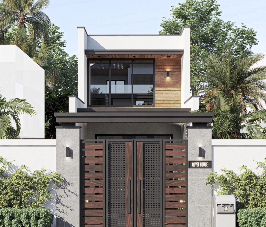 TVL CONSTRUCTION | HOÀN THÀNH THIẾT KẾ PHỐI CẢNH KIẾN TRÚC NHÀ 2 TẦNG