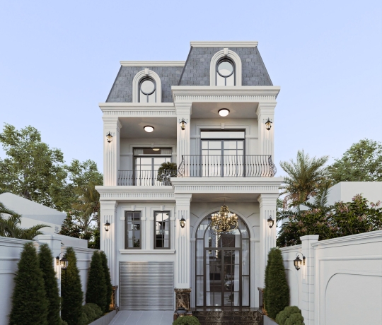 TVL CONSTRUCTION | CẬP NHẬT THIẾT KẾ KIẾN TRÚC NHÀ TÂN CỔ ĐIỂN