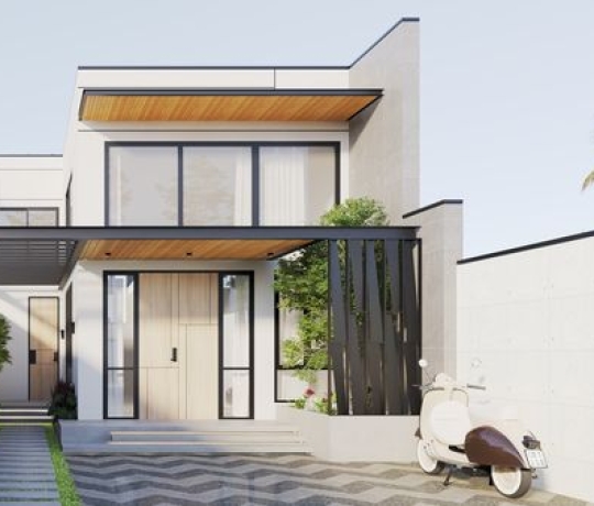 TVL CONSTRUCTION | HOÀN THÀNH THIẾT KẾ KIẾN TRÚC NHÀ VƯỜN 2 TẦNG