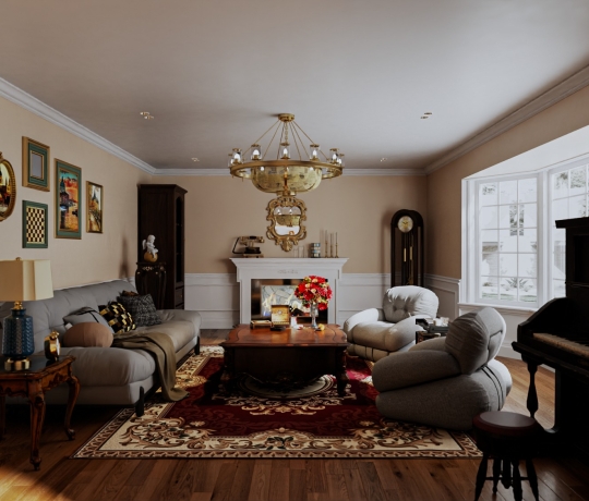 TVL CONSTRUCTION | HOÀN THÀNH THIẾT KẾ NỘI THẤT NHÀ COUNTRY MỸ